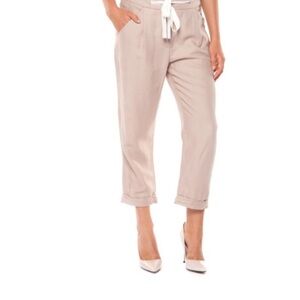 Women’s DEX dusty light‎ pink linen blend capris pants size Large